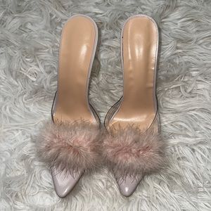 Furry Pink Heels
